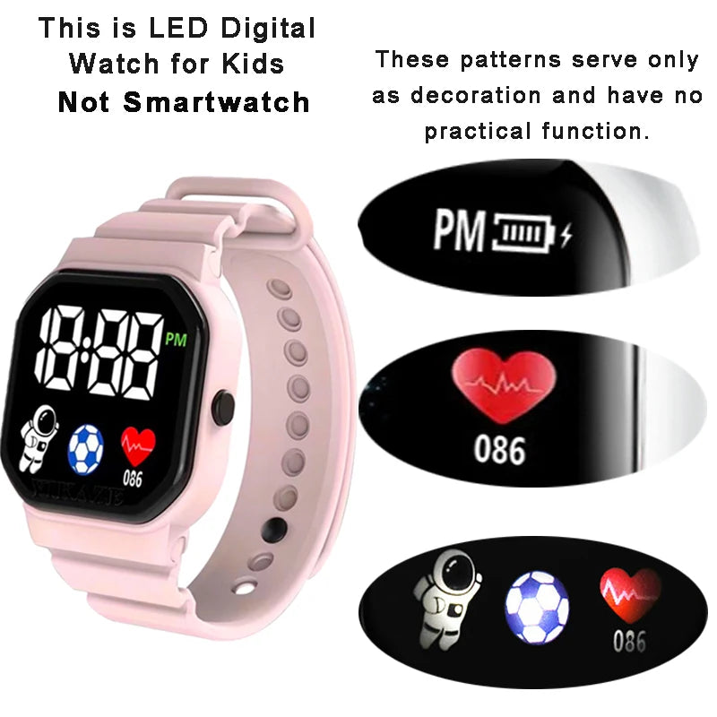 Nouvelle montre numérique LED pour enfants, garçons et filles, montres de sport de football, montre numérique en silicone, montre-bracelet électronique décontractée pour enfants