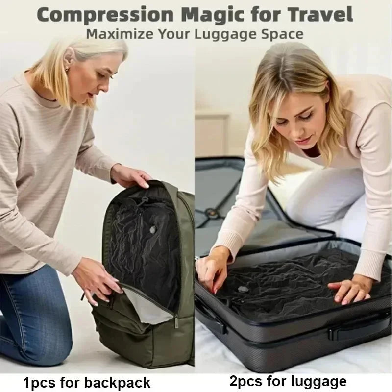 Sac de Compression sous vide 17L avec pompe à Air, sac de rangement réutilisable pour vêtements de voyage, sac de bagages à Compression