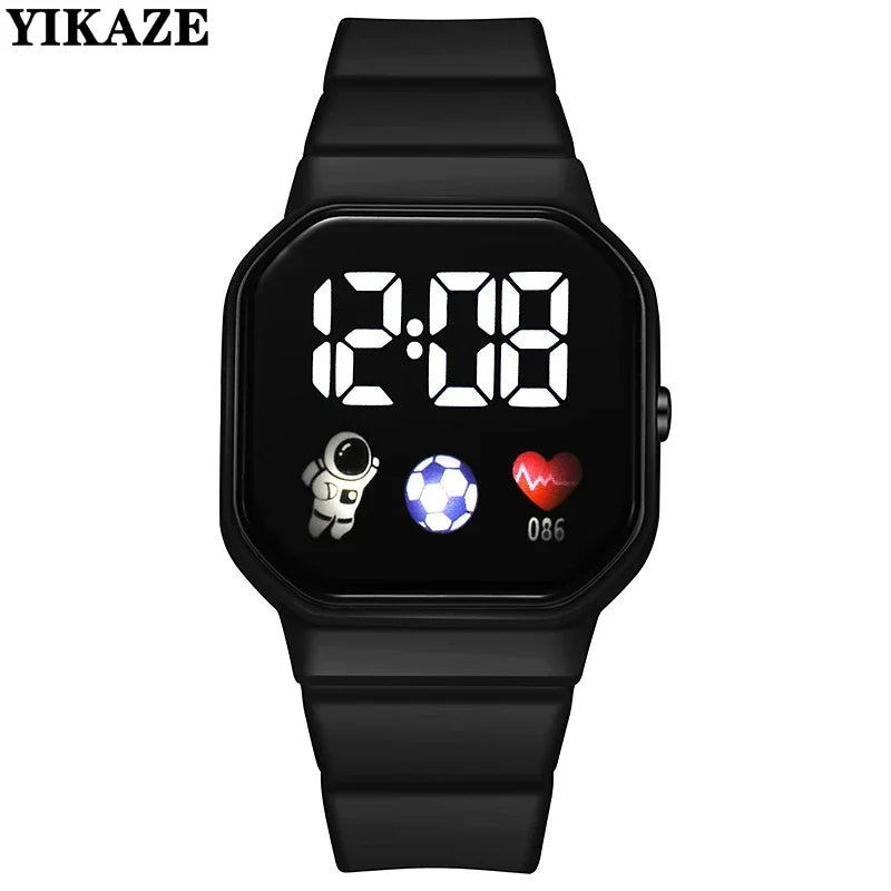 Nouvelle montre numérique LED pour enfants, garçons et filles, montres de sport de football, montre numérique en silicone, montre-bracelet électronique décontractée pour enfants