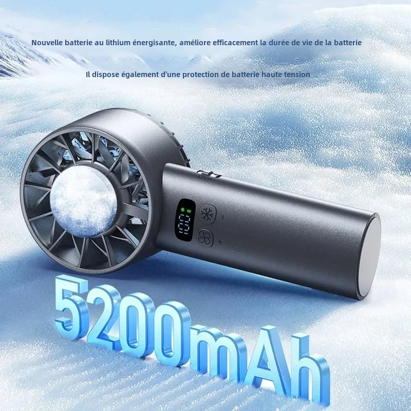 Ventilateur portatif à refroidissement rapide, mini ventilateur USB rechargeable, pliable, pour voyage, camping, extérieur.