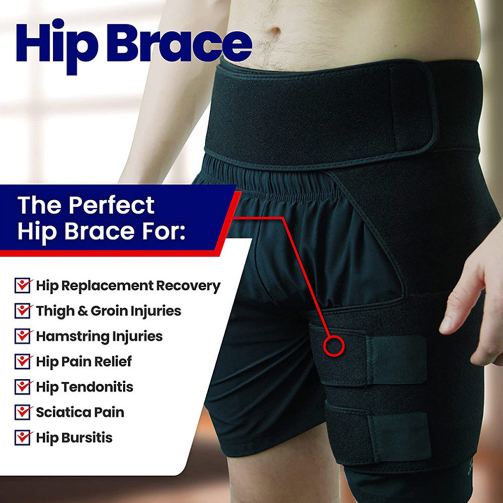 Manchon de compression de cuisse d'orthèse de hanche, enveloppe de compression de tendins de jets et d'aine pour le soulagement de la douleur de la hanche, support pour les remplacements de hanche, sciatique
