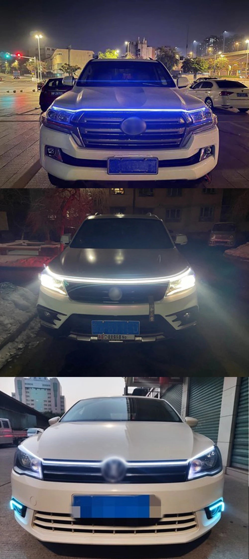 RXZ LED feux de jour balayage démarrage capot de voiture lumières décoratives DRL Auto moteur capot Guide lampe d'ambiance décorative 12V