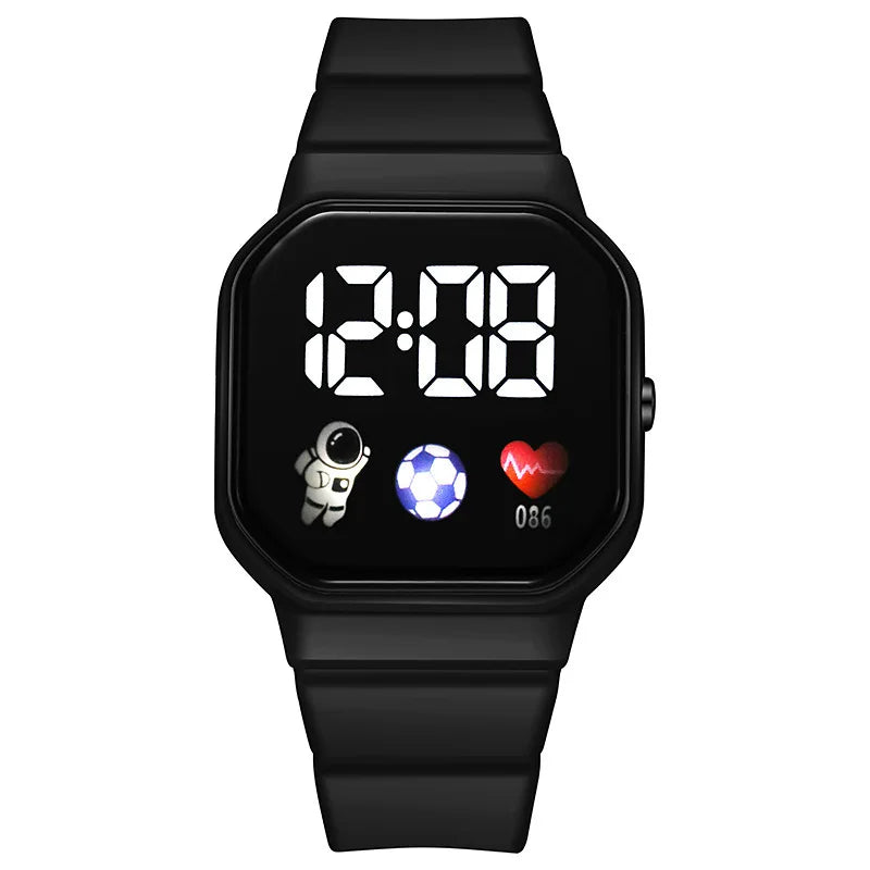 Nouvelle montre numérique LED pour enfants, garçons et filles, montres de sport de football, montre numérique en silicone, montre-bracelet électronique décontractée pour enfants