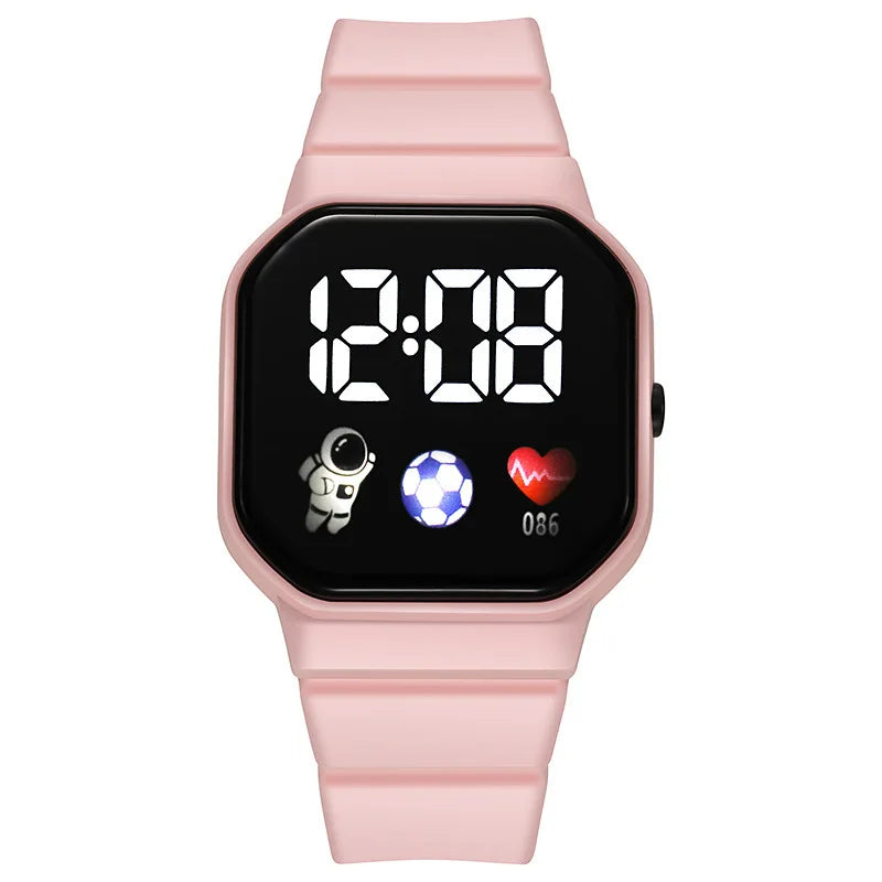 Nouvelle montre numérique LED pour enfants, garçons et filles, montres de sport de football, montre numérique en silicone, montre-bracelet électronique décontractée pour enfants