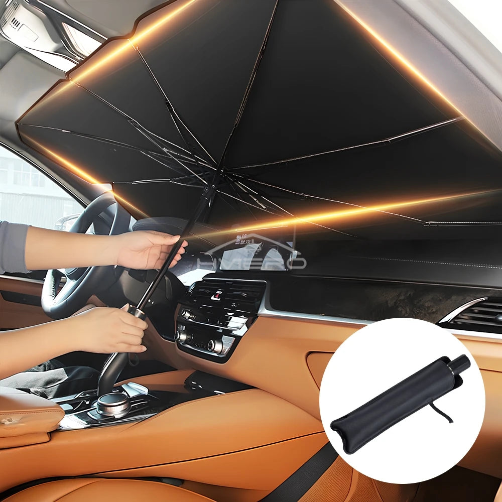 Pare-soleil pliable pour pare-brise de voiture, pare-soleil de voiture, protection intérieure, parasol automatique, couvertures avant de parapluie, pièces d'accessoires polyvalents