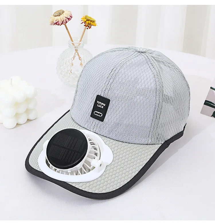 Casquette de baseball à énergie solaire - Chapeau d'été respirant en maille anti-UV pour hommes et femmes, idéal pour les activités de plein air