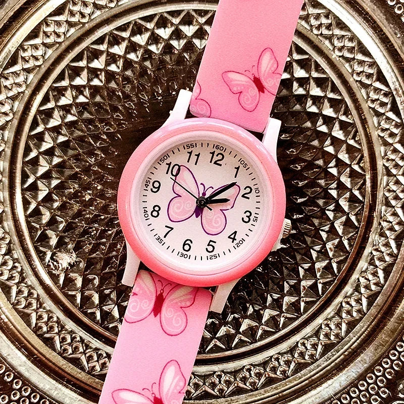 Belles filles montres papillon impression Silicone bonbons gelée montres à Quartz pour enfants enfants filles étudiants cadeaux de fête horloge