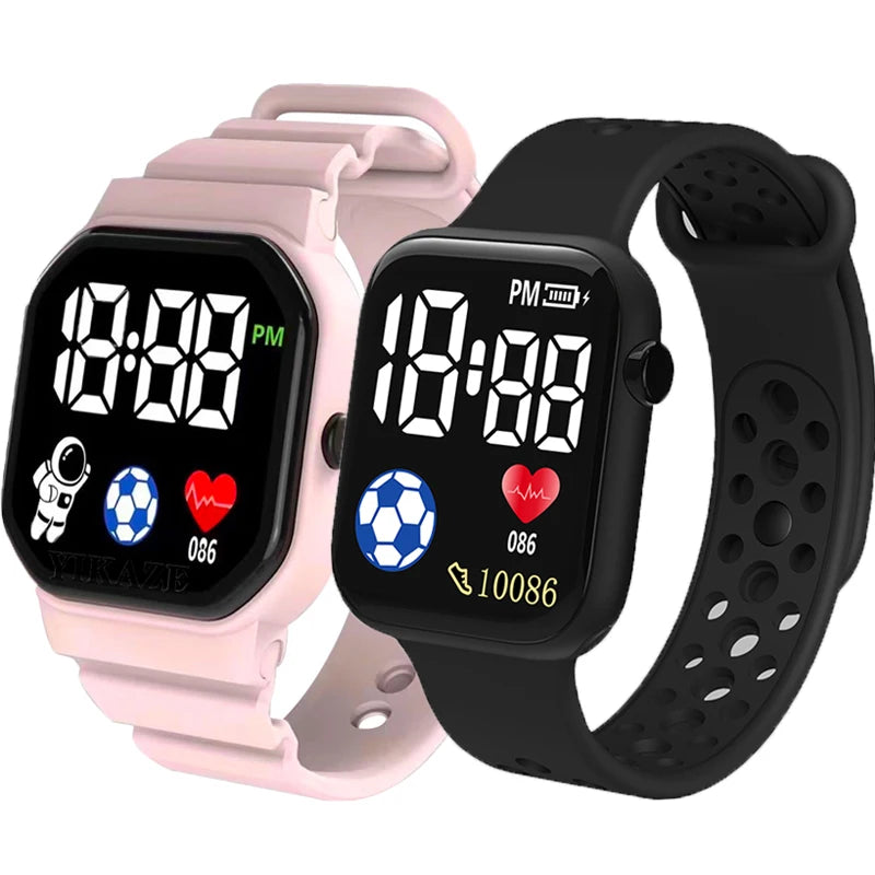 Nouvelle montre numérique LED pour enfants, garçons et filles, montres de sport de football, montre numérique en silicone, montre-bracelet électronique décontractée pour enfants