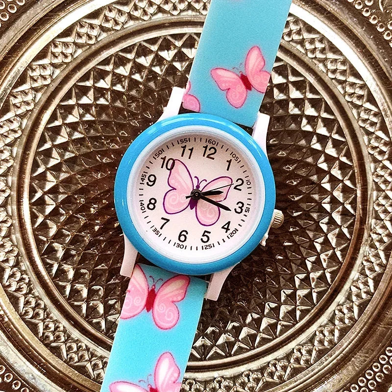Belles filles montres papillon impression Silicone bonbons gelée montres à Quartz pour enfants enfants filles étudiants cadeaux de fête horloge