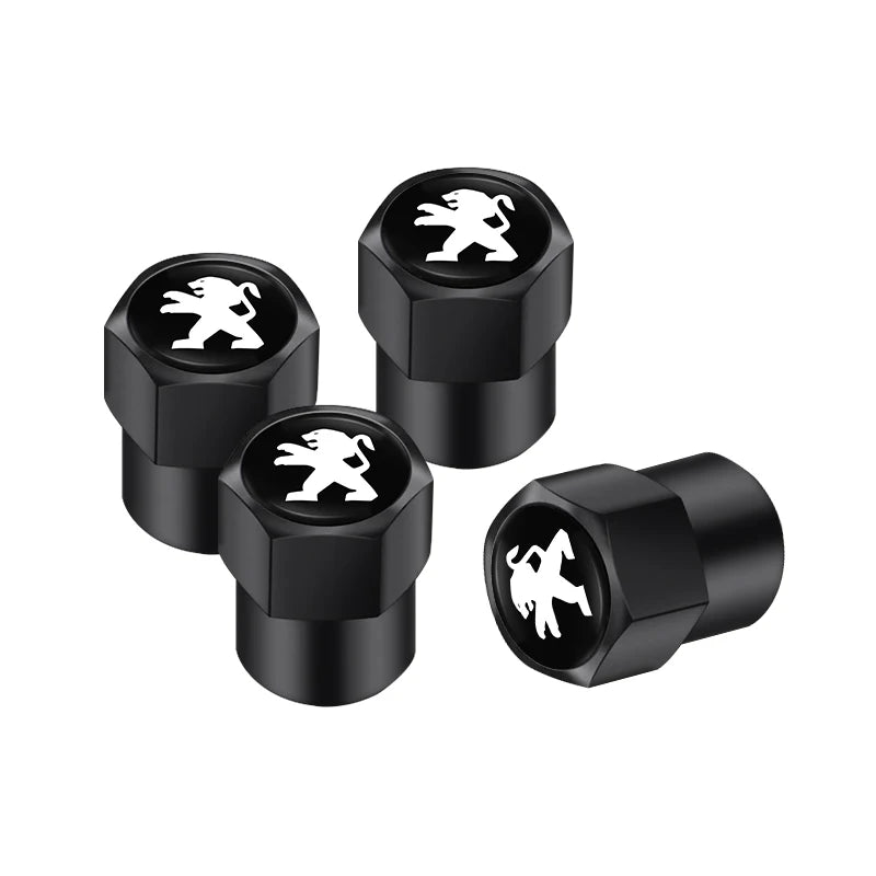 Cache-valve de pneu de voiture / Porte-clés de voiture avec badge pour Peugeot 2008 208 308 508 4008 408 3008 307 207 107 607 106 406 407