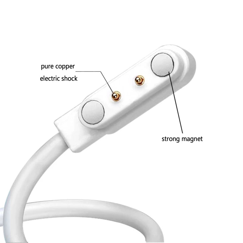 Câble de Charge magnétique puissant universel, 2 broches, 4mm, 7.62mm, 4 broches, cordon de ligne de Charge USB, noir et blanc pour montres intelligentes