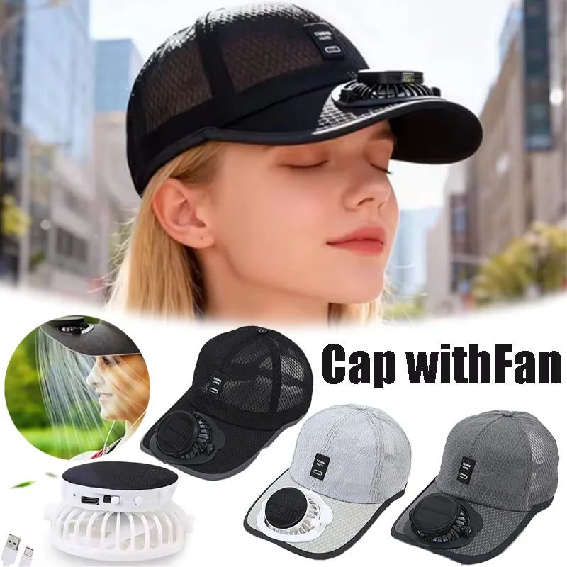 Casquette de baseball à énergie solaire - Chapeau d'été respirant en maille anti-UV pour hommes et femmes, idéal pour les activités de plein air