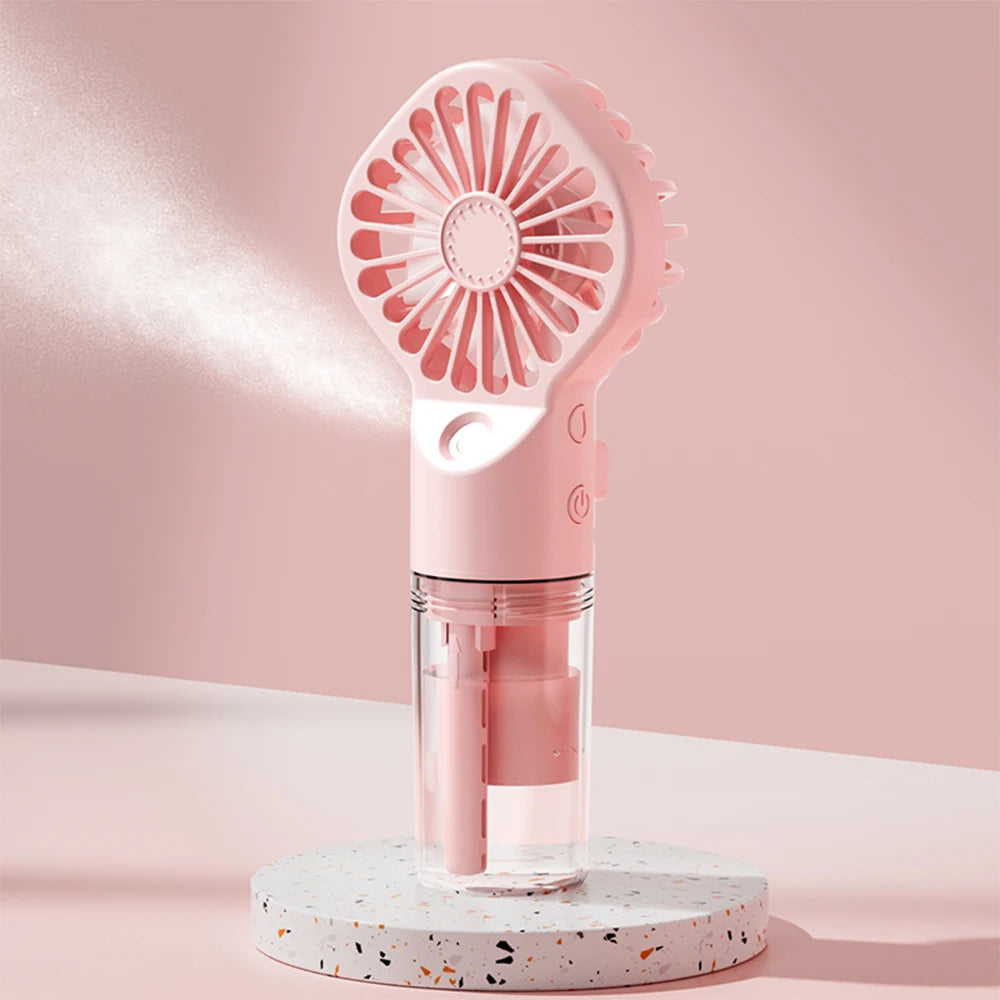 Ventilateur humidificateur Portable Mini ventilateur de brume portatif ventilateur portatif Rechargeable par USB avec humidificateur Mini ventilateur à main de jet d'eau