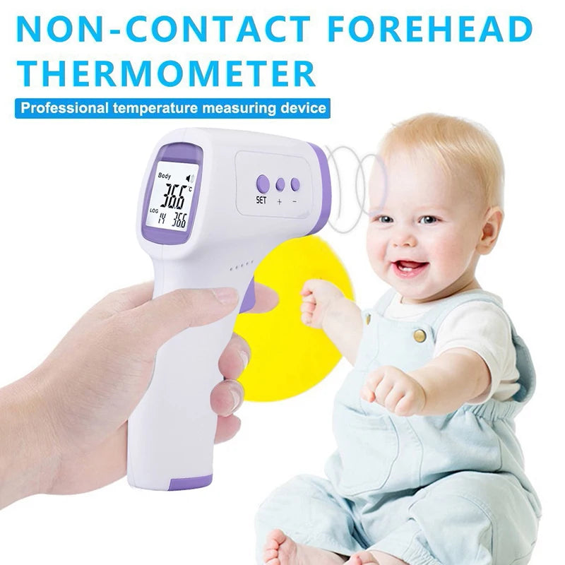 Thermomètre infrarouge numérique front corps thermomètres de fièvre sans contact ou oxymètre de pouls de doigt portable médical oxygène sanguin