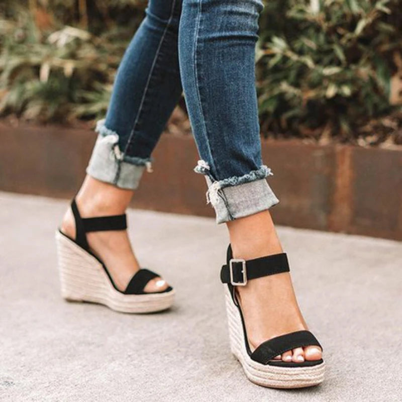 Sandales à Talons pour Femme, Espadrilles Confortables, Chaussures à Plateforme, Nouvelle Collection Été 2025