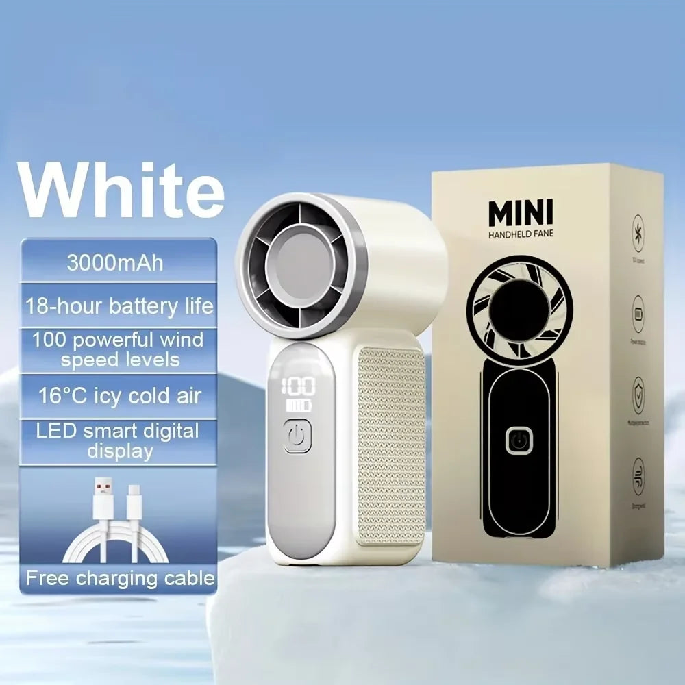 Mini ventilateur portatif 3600mAh, ventilateur turbo de poche haute vitesse pour les voyages en plein air
