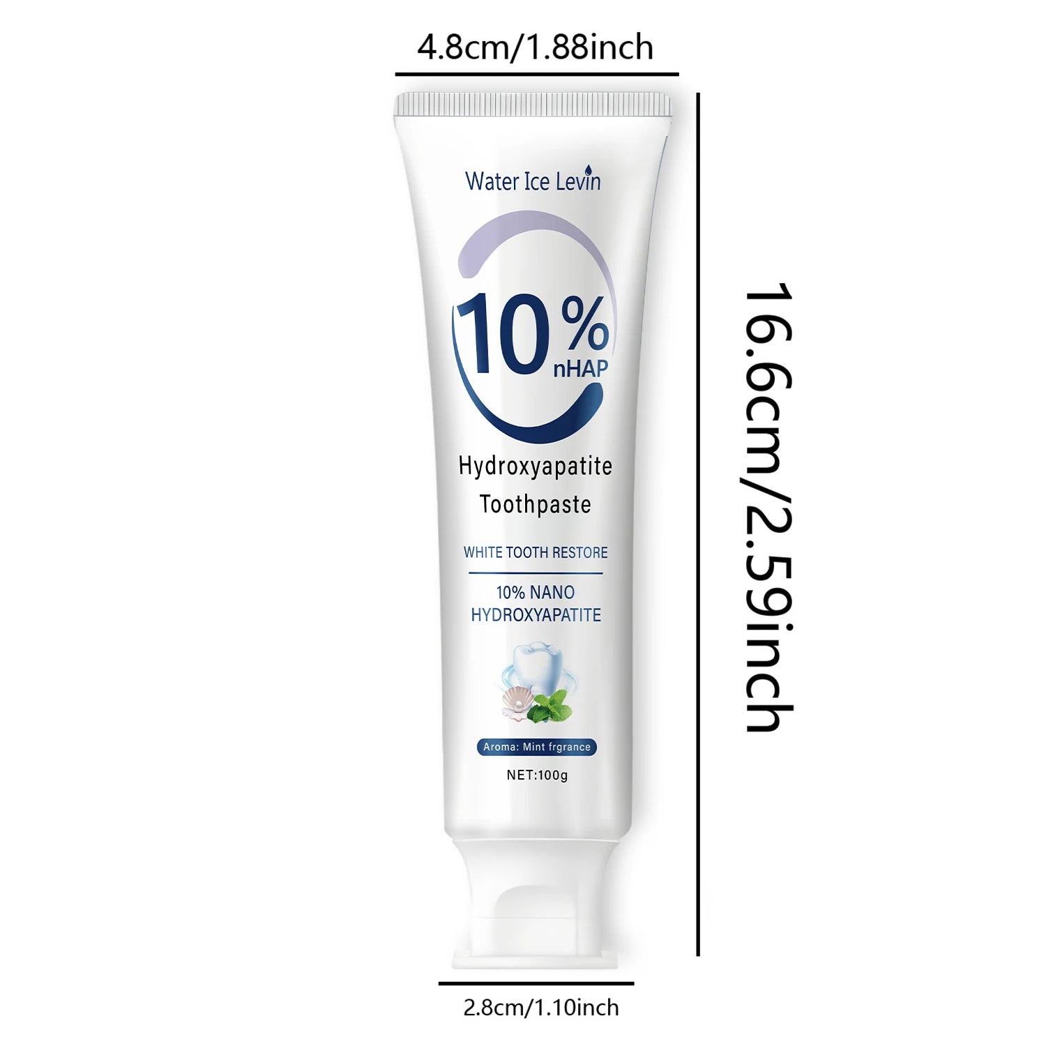Le dentifrice nano hydroxyapatite 10% restaure les dents blanches. Protege les gencives. Nettoyage en profondeur. Éclairez le sourire. 100 g de menthe fraîche.