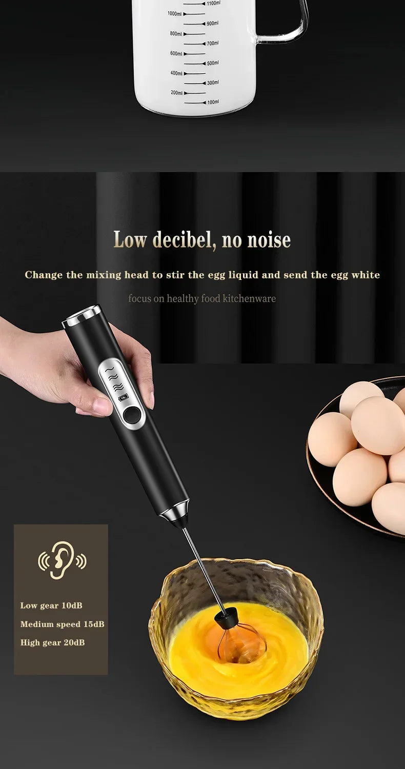 Gadgets de cuisine domestiques sans fil, accessoires de cuisine électriques, mélangeur de lait, mousseur, Mini batteur à café et œufs, outils de battage, Bar à manger