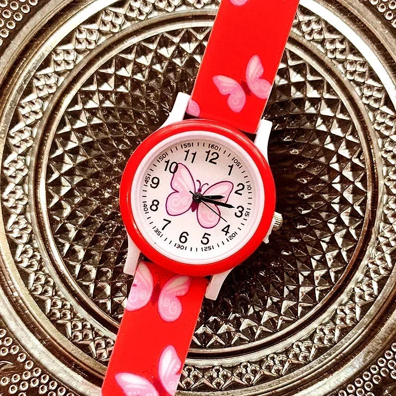 Belles filles montres papillon impression Silicone bonbons gelée montres à Quartz pour enfants enfants filles étudiants cadeaux de fête horloge