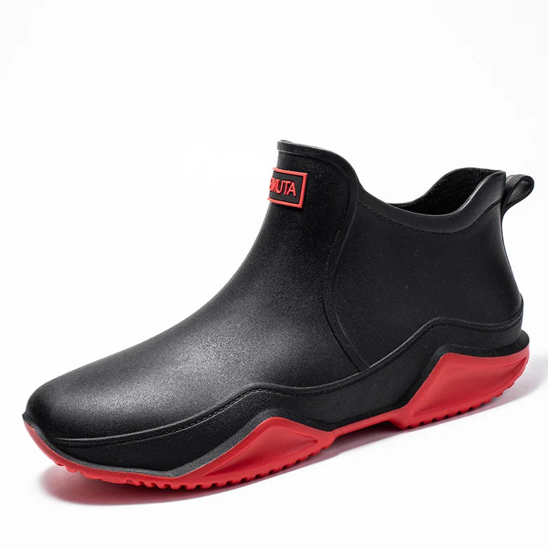 Chaussures de pluie tendance pour homme, imperméables, antidérapantes, en caoutchouc, pour l'extérieur, la cuisine et la pêche