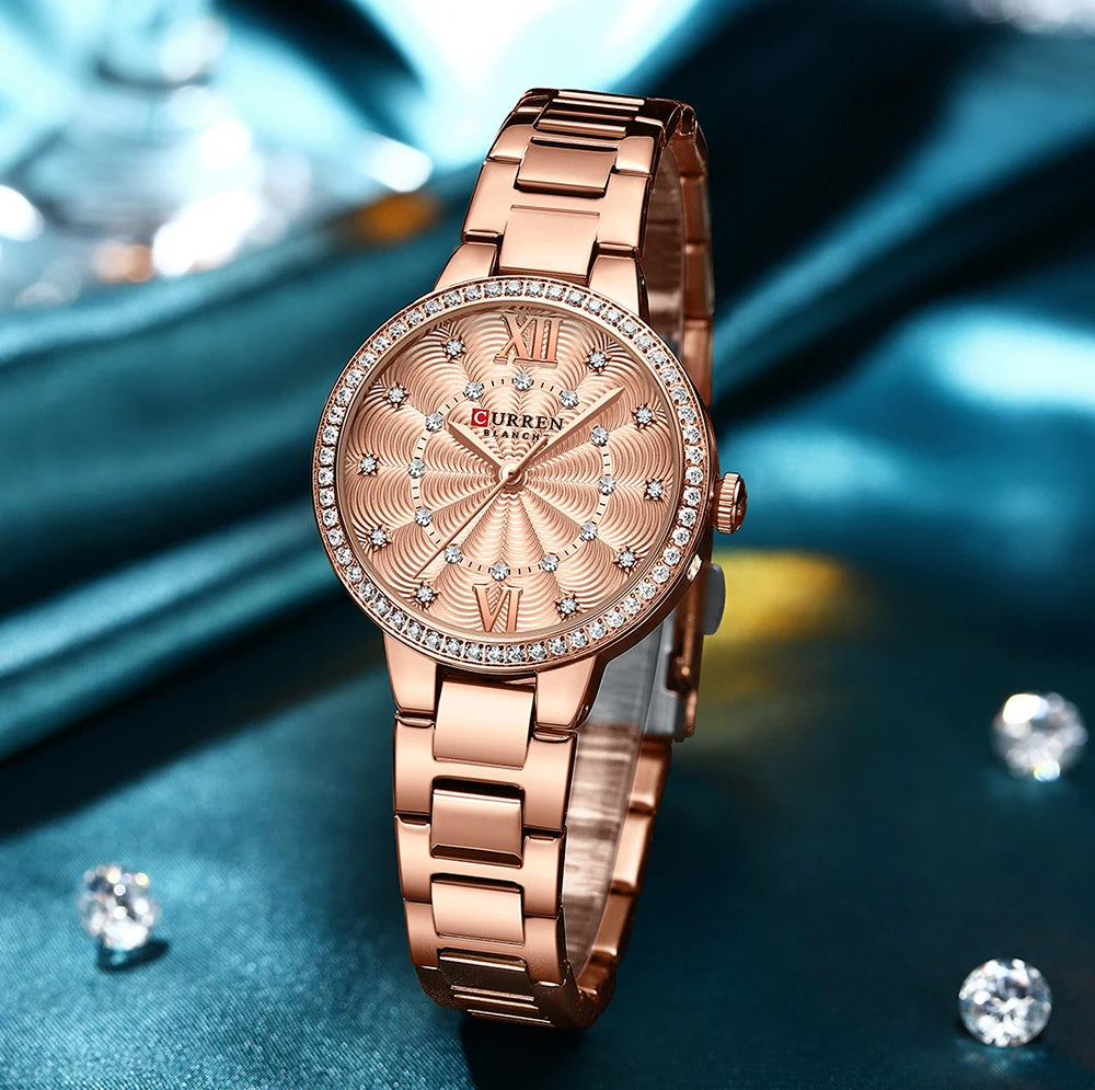 Istro REN-Montres-bracelets à quartz avec bracelet en acier inoxydable pour hommes et femmes, biscuits de luxe, cadran rose, montres à la mode, nouveau