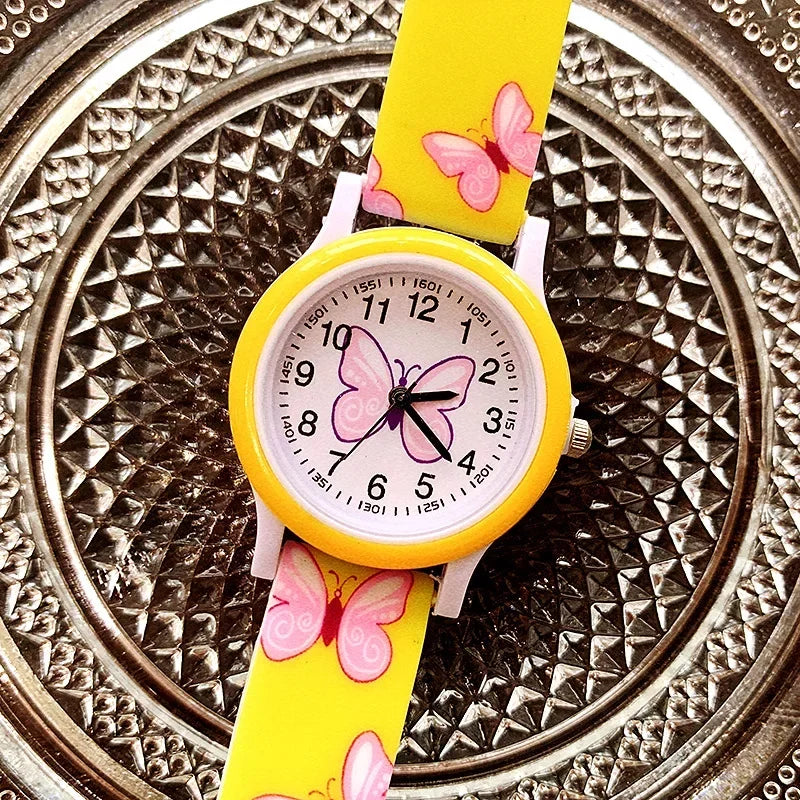 Belles filles montres papillon impression Silicone bonbons gelée montres à Quartz pour enfants enfants filles étudiants cadeaux de fête horloge
