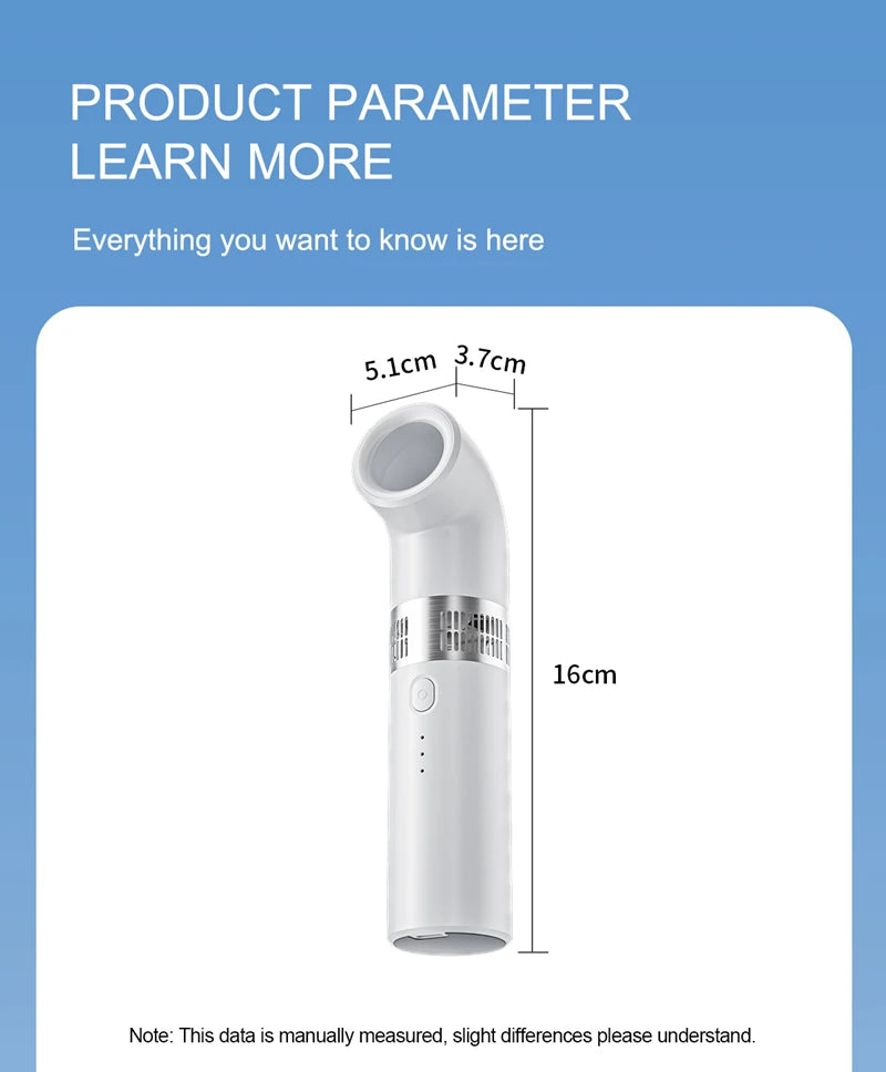 Ventilateur portable sans pales Lenovo, mini-ventilateur haute vitesse, rechargeable par USB, pliable, pour voyage, ventilateur portatif sans pales