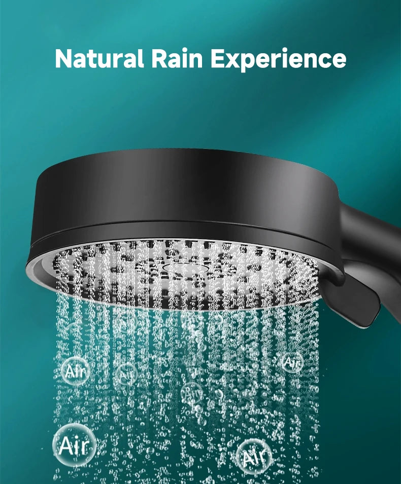 6 Modes Pression Boost Tête De Douche Multifonction Réglable Grande Douche D'eau Buse Massage Salle De Bains Accessoire