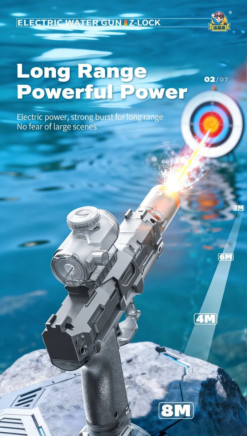 Pistolet à eau électrique LED pour enfants, simulation de souris de la neige, grande capacité, tir continu automatique
