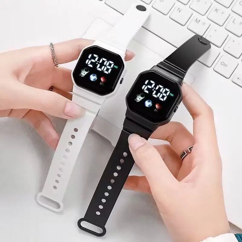 Nouvelle montre numérique LED pour enfants, garçons et filles, montres de sport de football, montre numérique en silicone, montre-bracelet électronique décontractée pour enfants