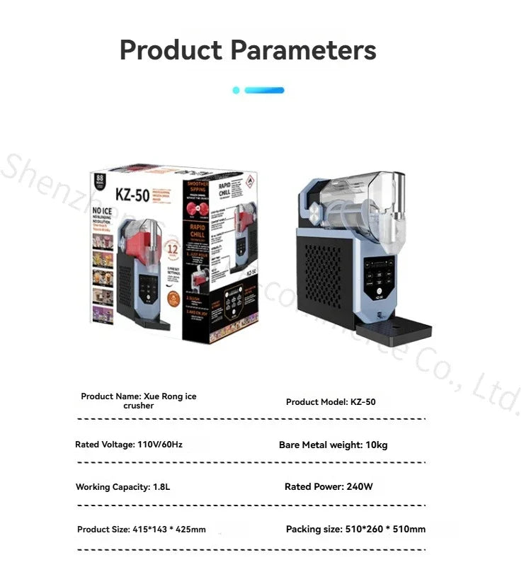 Machine à cônes de neige couvertes, automatique et silencieuse, pour la maison, 3 en 1, Milkshake, Smoothies, boissons glacées, réservoir détachable de 2l