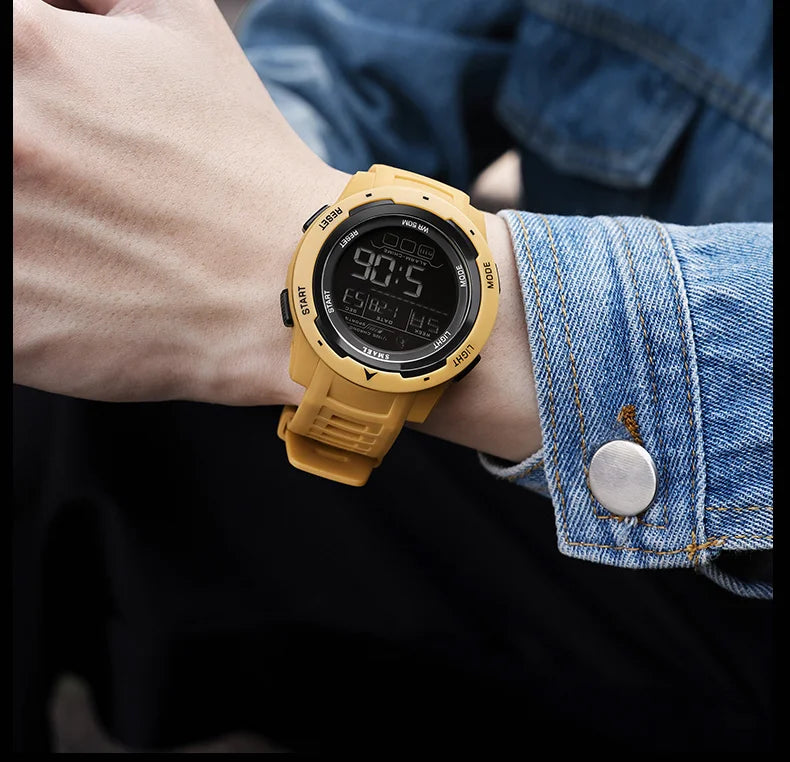 SMAEL-Montre-bracelet numérique étanche à LED pour homme, chronomètre lumineux, montres de sport, 50m, 8105