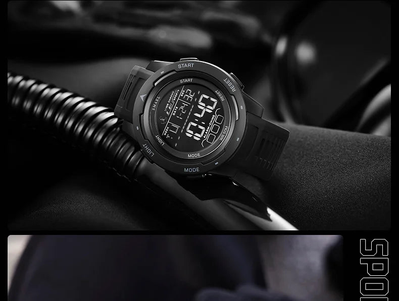 SMAEL-Montre-bracelet numérique étanche à LED pour homme, chronomètre lumineux, montres de sport, 50m, 8105