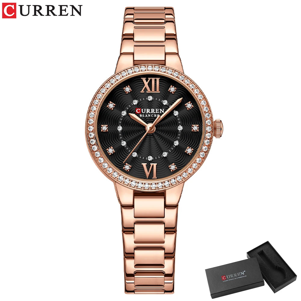 Istro REN-Montres-bracelets à quartz avec bracelet en acier inoxydable pour hommes et femmes, biscuits de luxe, cadran rose, montres à la mode, nouveau