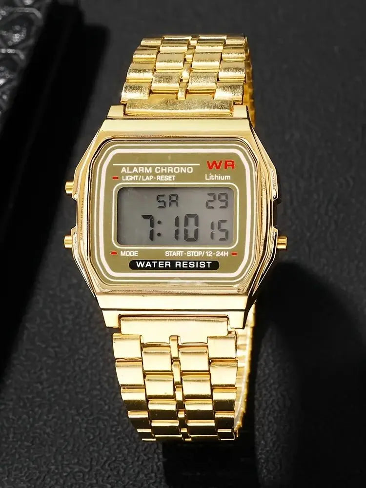 F91W bracelet en acier montres femmes montre hommes horloge d'affaires multifonction LED numérique sport montre-bracelet horloge électronique Electron wi