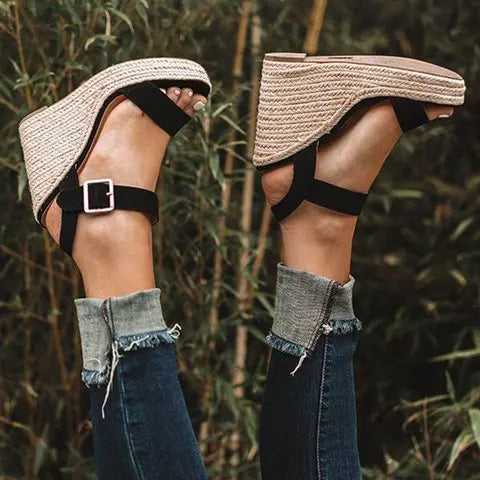 Sandales à Talons pour Femme, Espadrilles Confortables, Chaussures à Plateforme, Nouvelle Collection Été 2025