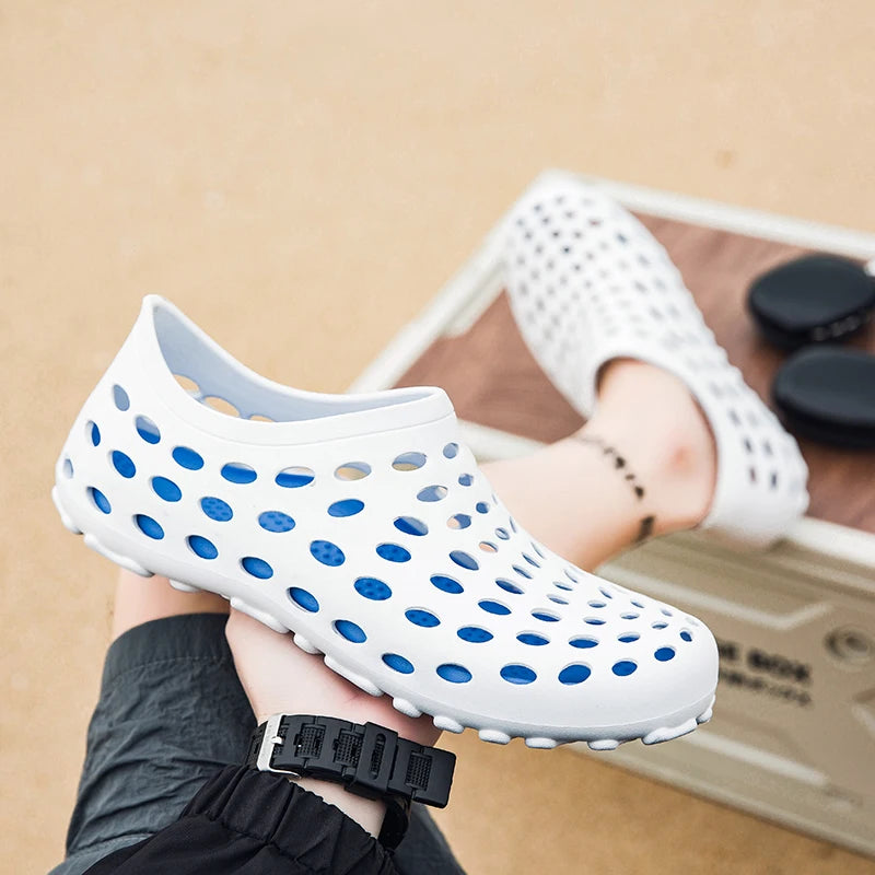 Sandales pour hommes Été 2026 Antidérapantes Résistantes à l'usure Chaussures ajourées à couvrance totale Chaussures de pêche et de wading pour hommes en extérieur