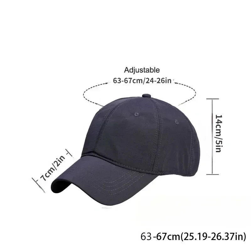 Casquette de Baseball à séchage rapide pour hommes, grande taille 63-67cm, chapeau de papa respirant, grande taille, couronne souple réglable, casquette de course unisexe, nouvelle collection