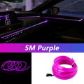 Bande lumineuse LED pour intérieur de voiture, néon, câblage EL, lampe décorative pour auto, bricolage, lumière ambiante flexible, USB, escales de fête, diode, 5m