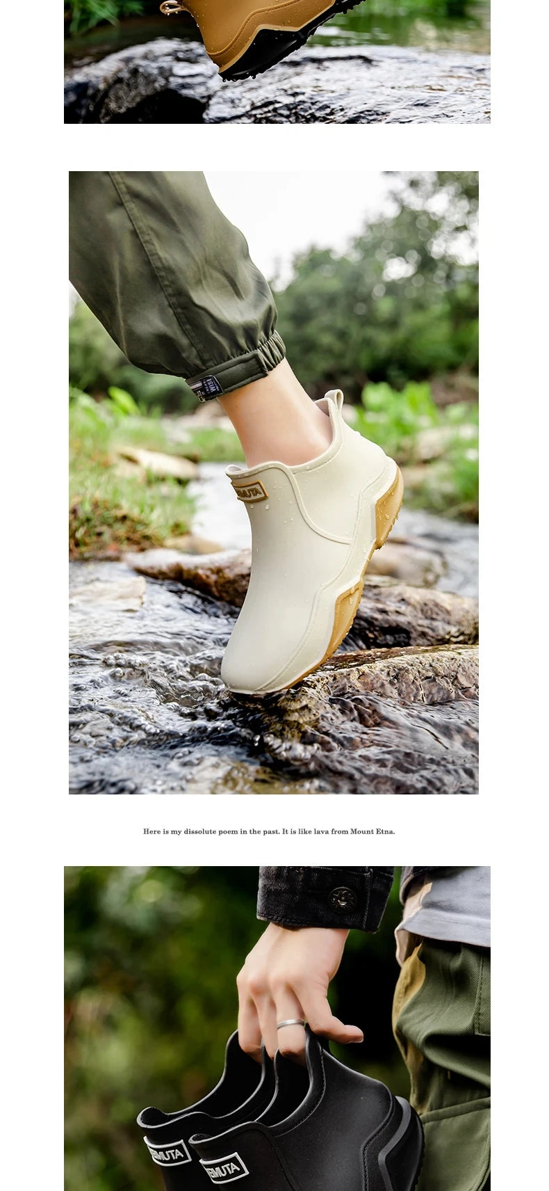 Chaussures de pluie tendance pour homme, imperméables, antidérapantes, en caoutchouc, pour l'extérieur, la cuisine et la pêche