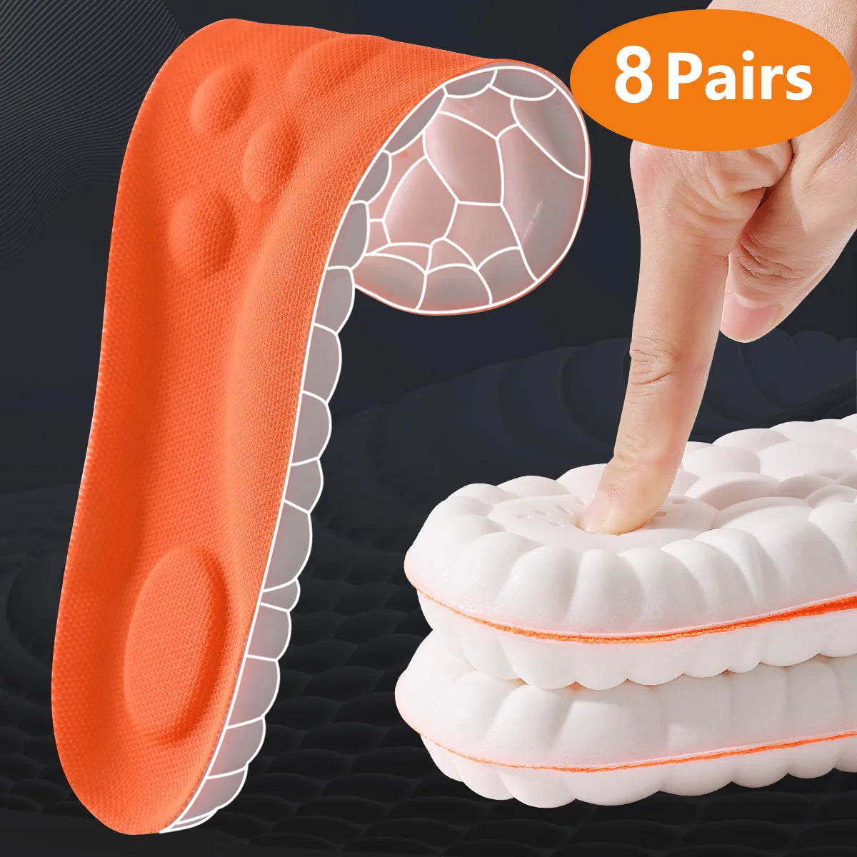 Semelles intérieures de Sport en Latex, 1/2/4 paires, coussinets de chaussures souples à haute élasticité, orthèses, respirantes, Absorption des chocs, coussin de soutien de la voûte plantaire