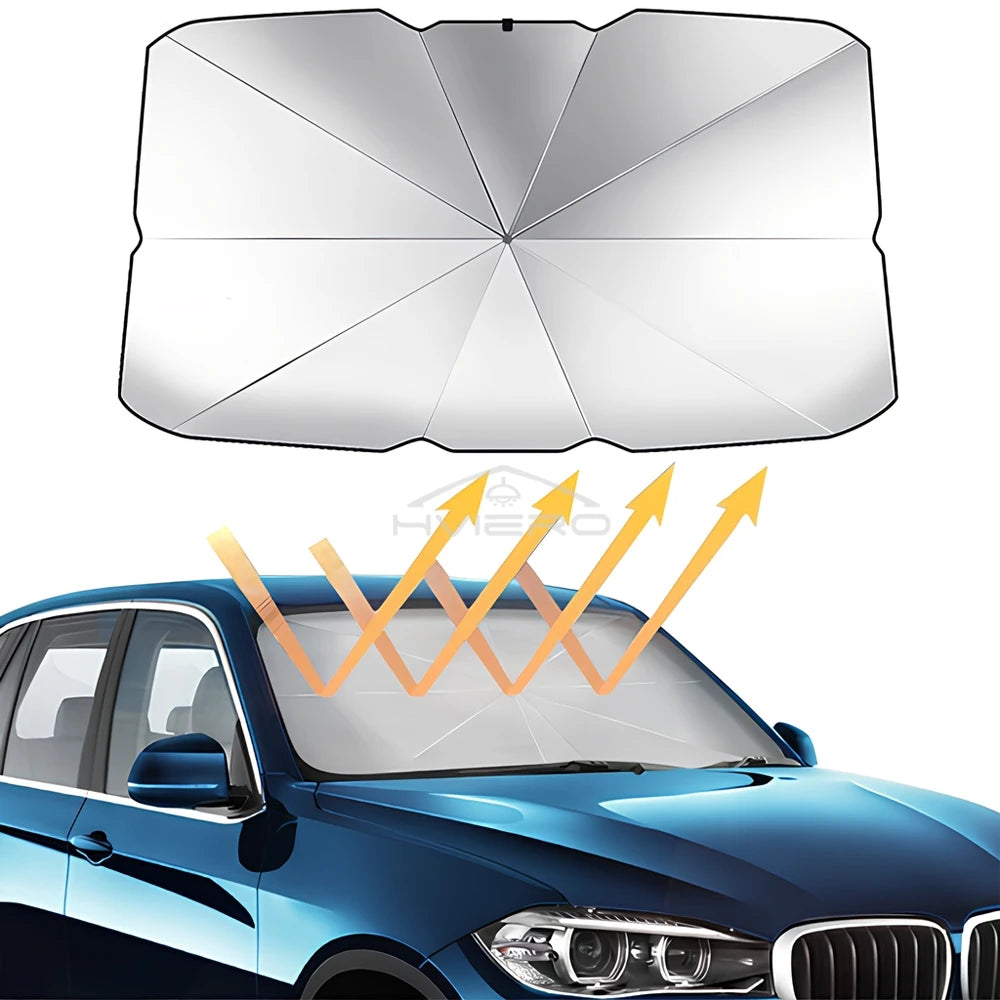 Pare-soleil pliable pour pare-brise de voiture, pare-soleil de voiture, protection intérieure, parasol automatique, couvertures avant de parapluie, pièces d'accessoires polyvalents