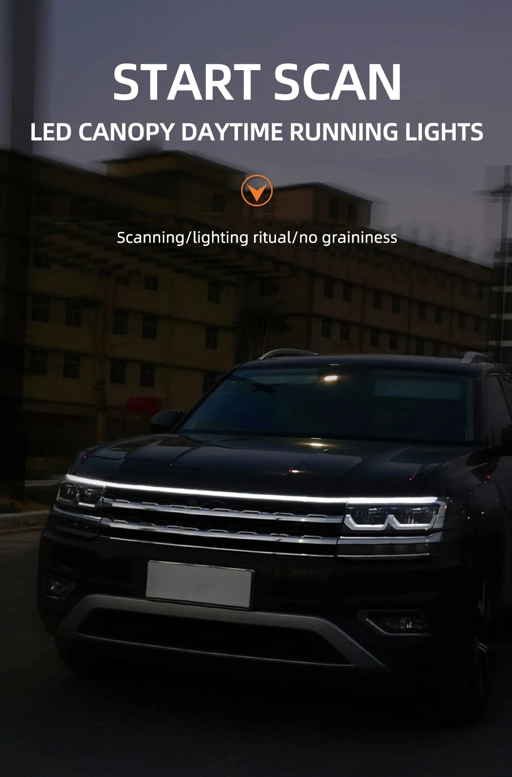RXZ LED feux de jour balayage démarrage capot de voiture lumières décoratives DRL Auto moteur capot Guide lampe d'ambiance décorative 12V