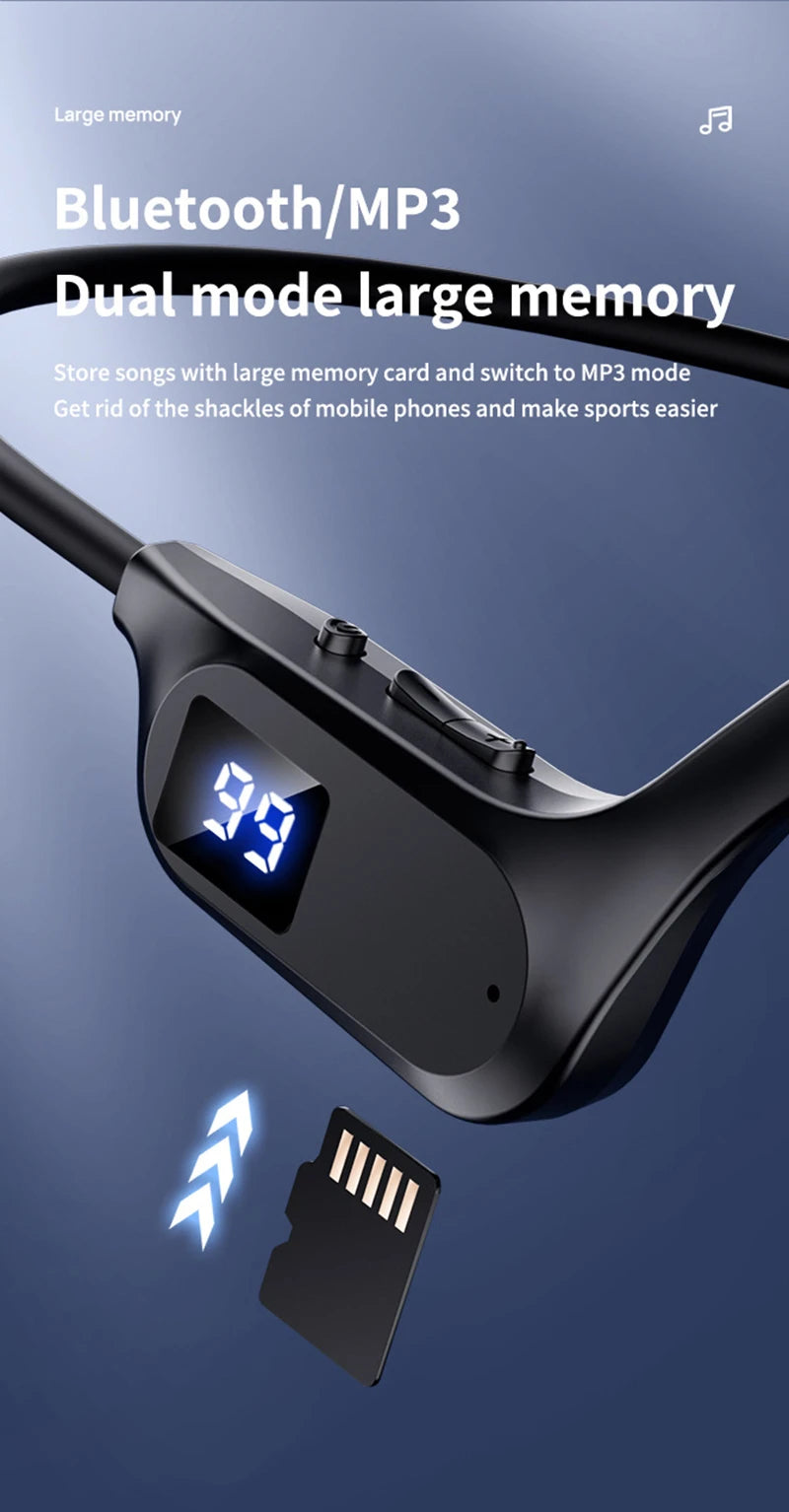 Écouteurs sans fil à Conduction osseuse, oreillettes de Sport, de natation, compatibles Bluetooth, mains libres, avec micro, pour la course à pied, X7