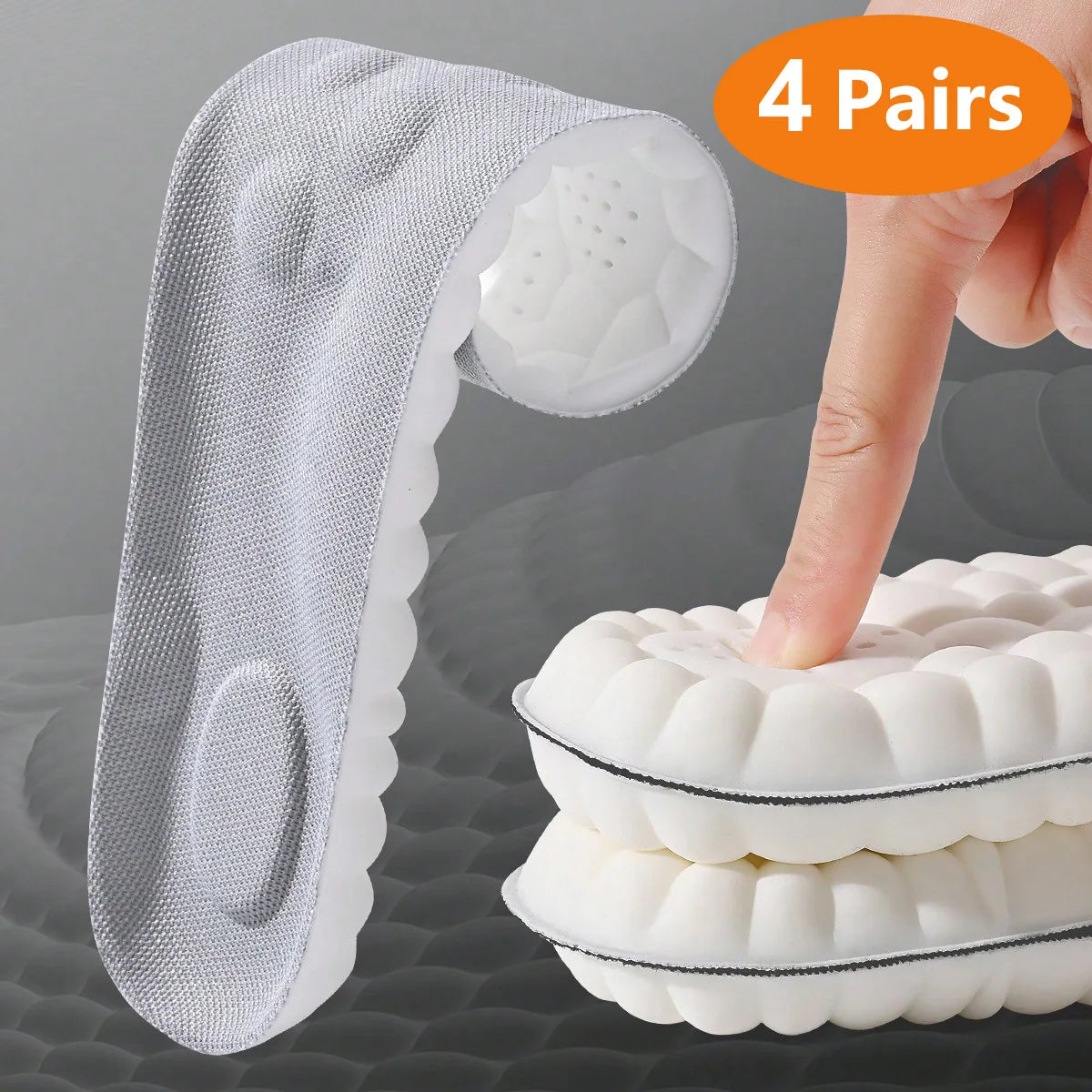 Semelles intérieures de Sport en Latex, 1/2/4 paires, coussinets de chaussures souples à haute élasticité, orthèses, respirantes, Absorption des chocs, coussin de soutien de la voûte plantaire