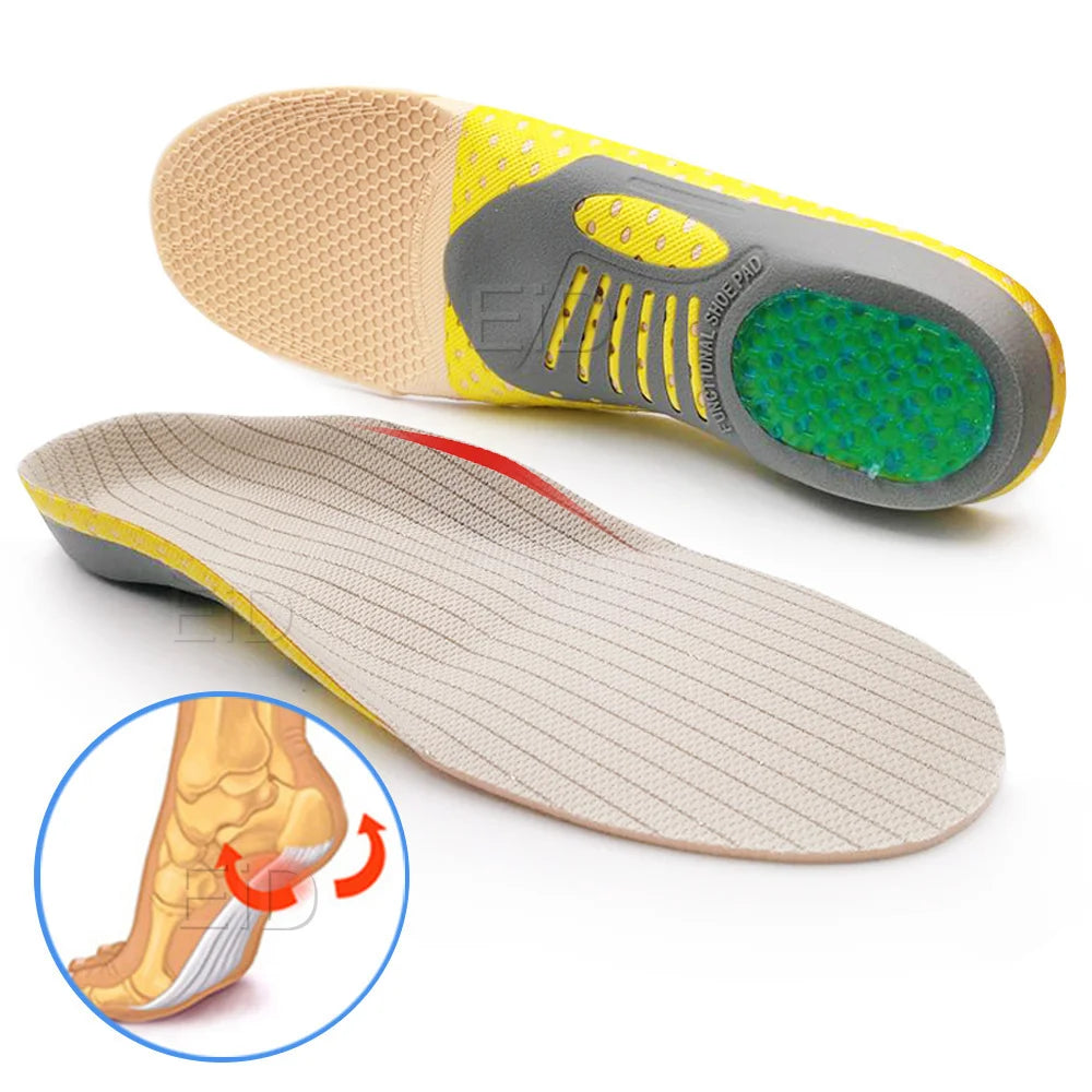 Semelles orthopédiques en gel de qualité supérieure unisexe, pied plat 4WD, semelle de santé pour chaussures, insertion de coussin de soutien de la voûte plantaire pour fasciite plantaire