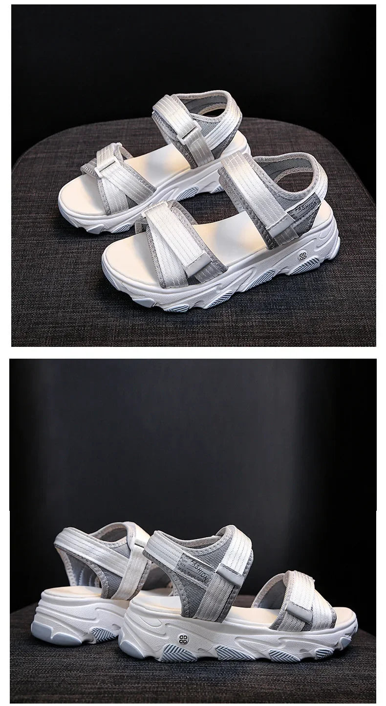 Sandales pour femmes, nouvelles chaussures d'été, style sport, mode décontractée, plateforme antidérapante, chaussures de plage antidérapantes, sandales