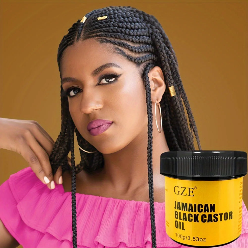 GZE JAMAICAN Huile de ricin noire pure pressée à froid pour la croissance des cheveux, l'hydratation de la peau et la santé du cuir chevelu - Promotion des cheveux épais
