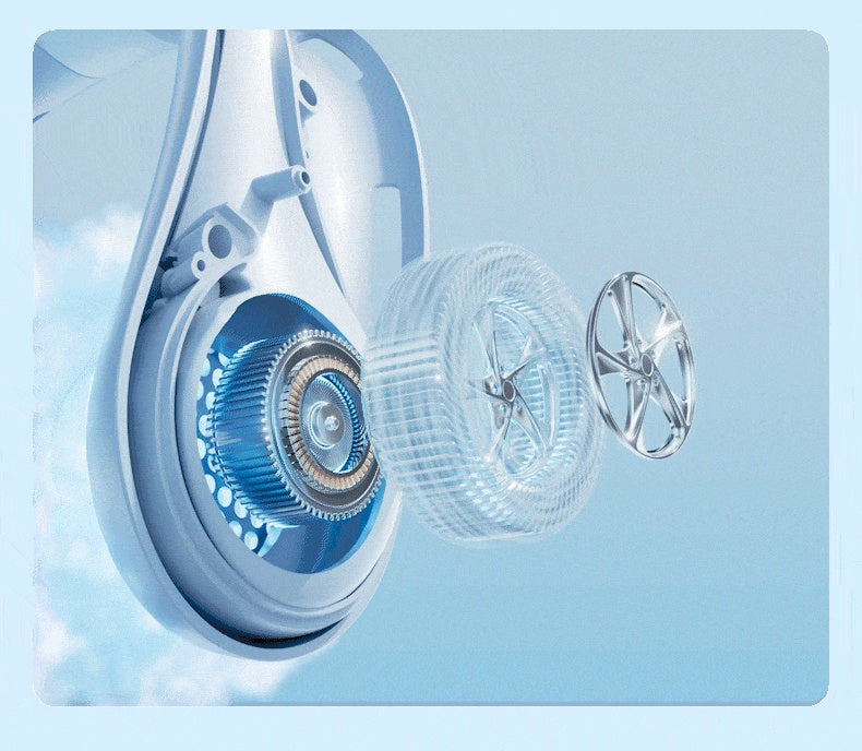Ventilateur de cou portable rechargeable, mini ventilateur 3 vitesses, grand flux d'air, silencieux, électrique, pour la maison, le camping et l'extérieur