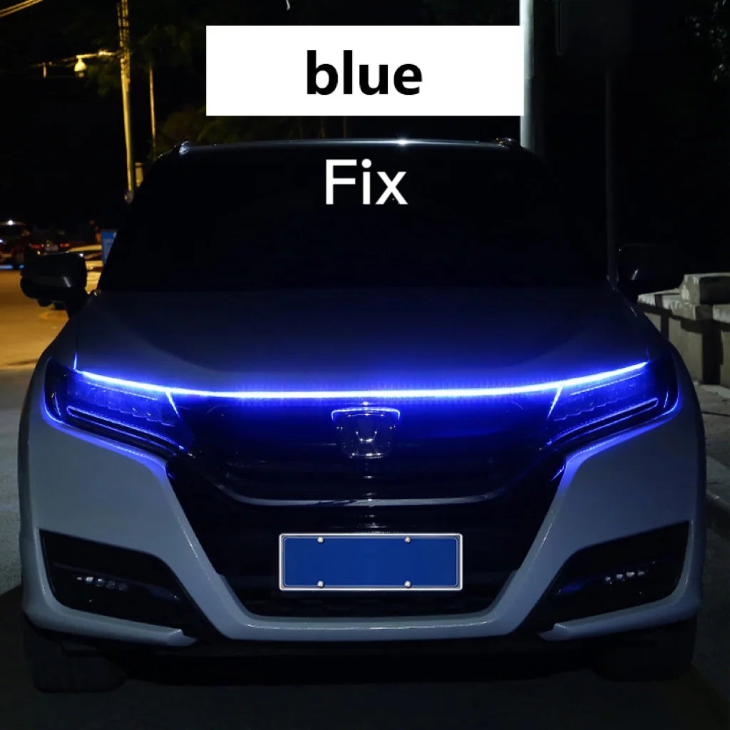 RXZ LED feux de jour balayage démarrage capot de voiture lumières décoratives DRL Auto moteur capot Guide lampe d'ambiance décorative 12V